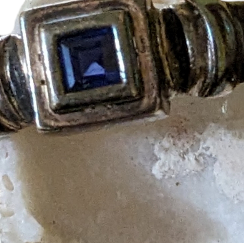 Vintage Men's Artisan Sterling Silver Ring, James Avery Style, Deep Blue Stone - Picture 4 of 13